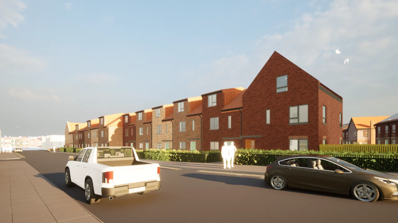 CGI image of energy efficient homes in New Ferry