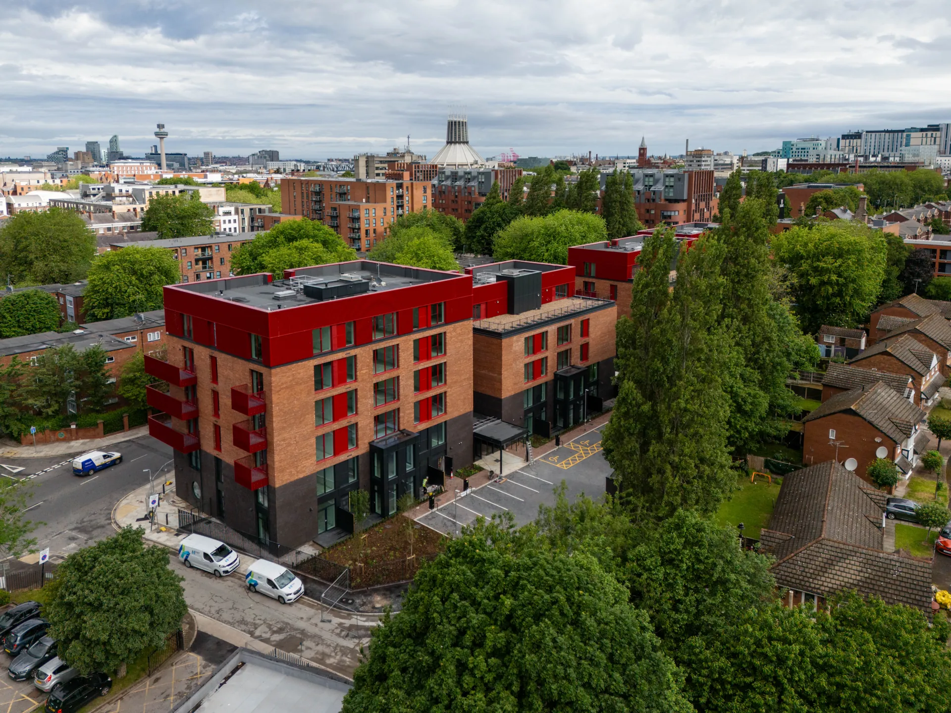 What Does Considerate Constructors Scheme Mean For M&Amp;Y? 2 An overhead drone flies around and takes a photograph of the grove street regeneration project in liverpool.